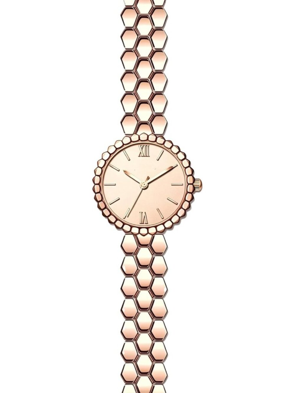 Women's Rose Gold Vintage Bracelet Analog Waterproof Stainless Steel Band Watch